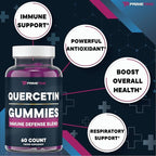 Primetime Sports Quercetin, Zinc,Vitamin C 1000mg Gummies Supplements with Elderberry, Flavonoid Vitamin for Kids Adults Immunity, Immune Support Gummy Booster 60 Count (Pack of 2)
