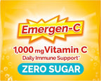 Emergen-C Zero Sugar 1000 mg Vitamin C Powder for Daily Immune Support Caffeine Free Vitamin C Supplements with Zinc and Manganese, B Vitamins and Electrolytes, Raspberry Lemonade Flavor - 36 Count