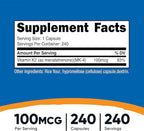 Nutricost Vitamin K2 (MK4) 240 Capsules (100mcg) - Gluten Free and Non-GMO (Pack of 2)