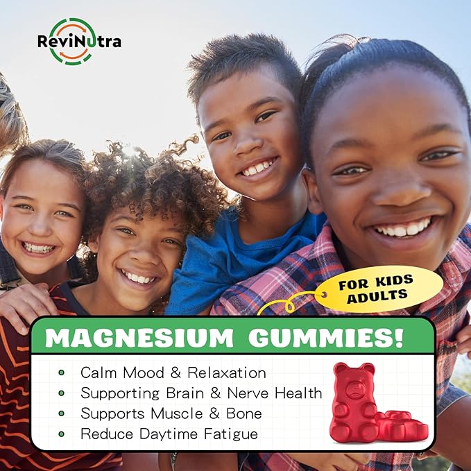Magnesium Complex Gummies- Calm Chewable Gummies for Kids & Adults- Magnesium Glycinate Supplement-w/Omega-3, Vitamin B6, D3- Support Calm Stress Relief, Bones, Mood, 2 Pack