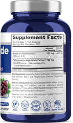 NusaPure Nicotinamide with Resveratrol (Vitamin B-3) 500 mg - 180 Vegetarian Caps (Non-GMO & Vegan)