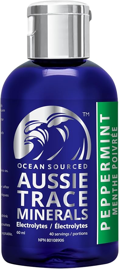Aussie Trace Minerals - with Peppermint Organic Extracts | 2oz / 60mL | Electrolyte Hydration Drops | Magnesium Rich, Low Sodium