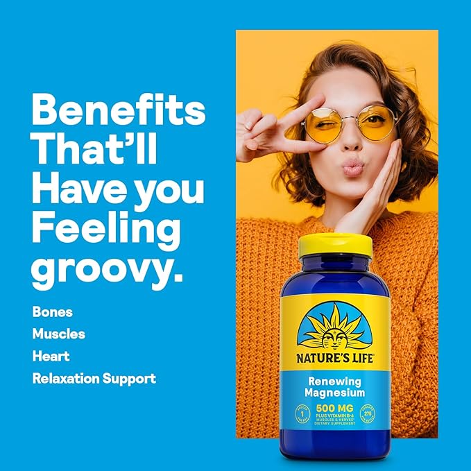 Nature’s Life Renewing Magnesium 500 mg - Magnesium Citrate, Magnesium Malate, Magnesium Oxide Plus Vitamin B-6 - Muscles and Nerves Support - Lab Verified - 275 Servings, 275 VegCaps (Pack of 2)