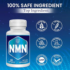 NMN(Nicotinamide Mononucleotide), NAD Supplement to Boost NAD+ Levels as We Age (May Be More Effective Than Nicotinamide Riboside), NMN Supplement for Anti-Aging, 60 Capsules (60 Servings)