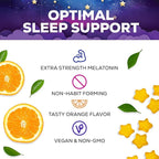 Sleep Gummies for Adults - Sugar Free Melatonin 6 MG Per Serving Gummy Supplement - Natural Zero Sugar Sleeping Gummy for Adults & Kids, Orange Flavored, Extra Strength Sleep Support - 60 Gummies
