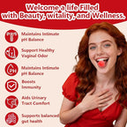 Vaginal Probiotics Gummies for Women, Premium Feminine pH Balance Gummies, Healthy Odor, Yeast Balance & Flora + Vitamin C for Immune Support, 60ct Cranberry Flavor