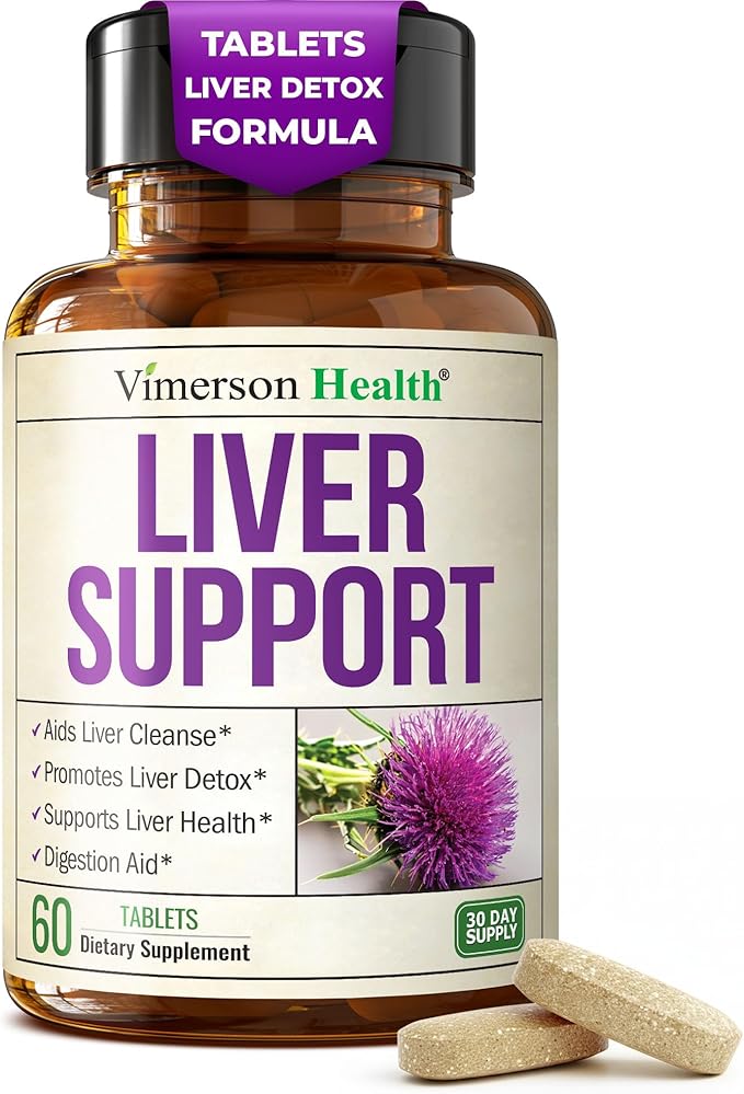 Vimerson Health Liver Cleanse Detox & Repair - Milk Thistle Supplement with Dandelion Root, Artichoke & Zinc for Liver Support, Healthy Digestion, Energy with Milk Thistle Extract, 60 Tablets