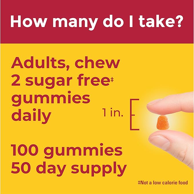 Nature Made Zero Sugar Vitamin C Gummies 250 mg Per Serving, Immune & Antioxidant Support, Aspartame Free, 100 Sugar Free Vitamin C Gummies, 50 Day Supply