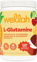 Wellah L-Glutamine Powder Tropical Punch (50 Servings) - 5g L-Glutamine Per Serving, Sweetened with Stevia