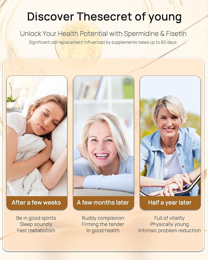 Spermidine 20mg + Fisetin 300mg + Akkermansia for Women丨Cellular Renewal, Metabolic & Gut Health