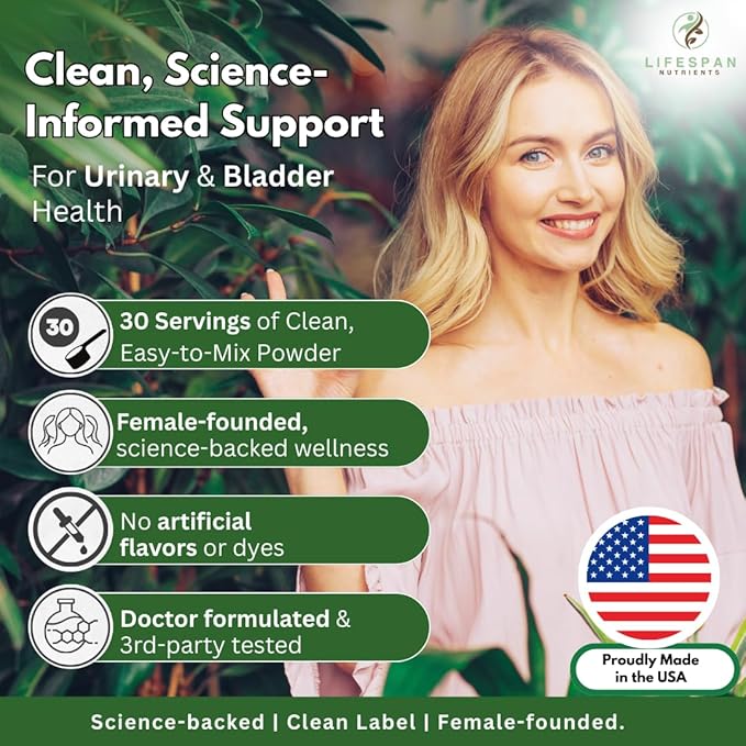 D Mannose with Cranberry and Probiotics Powder Supports Urinary Tract and Bladder Health Easy Mix Drink Vegan Gluten Free 30 Servings