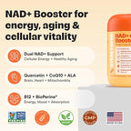 NAD+ Supplement with NMN & Nicotinamide Riboside (NR) – Advanced Cellular Energy & Healthy Aging Complex – with Resveratrol, CoQ10, Quercetin & BioPerine – 60 Vegan Capsules