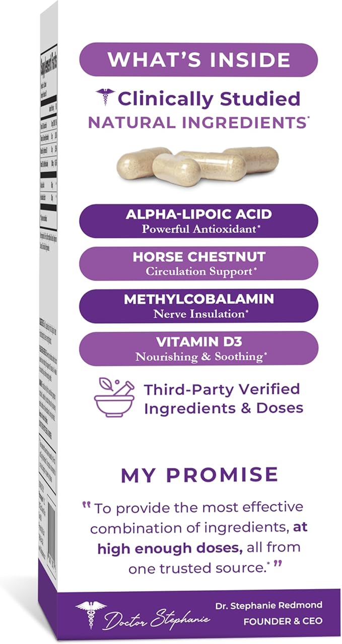 Nerve Miracle Maximum Strength Supplement | Nerve Health Support | Legs, Feet, Hands, Toes | Mega Dose of Alpha Lipoic Acid ALA & Vitamin B12