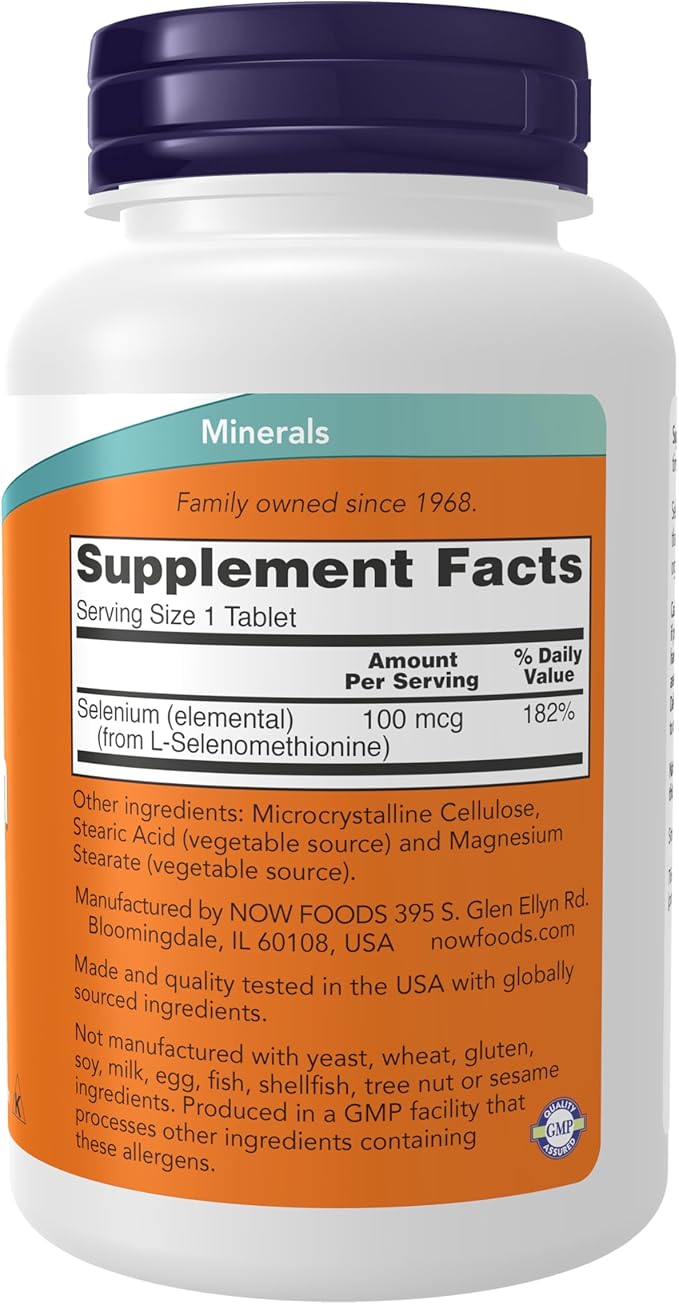 NOW Foods Supplements, Selenium (L-Selenomethionine) 100 mcg, Essential Mineral*, 250 Tablets