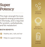 Solgar Biotin 5000 mcg, 100 Veg Caps - Promote Healthy Skin, Nails & Hair - Supports Energy Production, Protein, Carbohydrate & Fat Metabolism - Vitamin B - Non GMO, Vegan, Gluten Free - 100 Servings