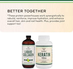 Double Wood Supplements Premium Liquid Collagen - 2500mg of Hydrolyzed Bovine Collagen (Type 1, 3 and Grassfed) - 32 Servings - for Women and Men - 30 mcg of Biotin - Sugar Free Pear Flavor