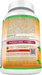 Fresh Healthcare Whole Food Vitamin C 500mg - Natural Supplement from Rose Hips, Acerola Cherry & Camu Camu - with Citrus Bioflavonoids for Immune Support - 120 Vegan Capsules