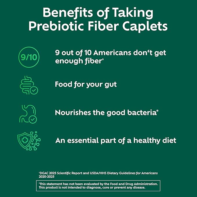 Benefiber Prebiotic Fiber Supplement Caplets,84 Count (Pack of 2)
