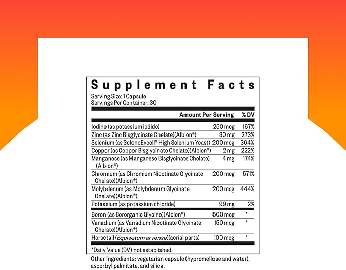 Seeking Health Trace Minerals Complex - Includes 10 Essential Trace Minerals - Mineral Supplement Supports Immune & Nervous System - Iron-Free - 30 Capsules