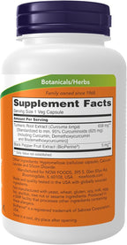 Now Supplements, Turmeric Curcumin with BioPerine, Immune System Support, Standardized to 95% Curcuminoids, Enhanced Absorption*, 90 Veg Capsules