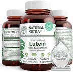 Natural Nutra Lutein and Zeaxanthin Supplement, Maintain Vision Health, Protects Cell in Eyes, Enhance Level of Zeaxanthin & Isomers, Support Eye Health, Gluten Free, Soy Free, 20mg - 30 Capsules