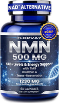 NMN NAD Supplement with Resveratrol – 1230mg Multi-Ingredient NMN Formula with TMG, Urolithin A & Quercetin, Daily Capsules for Women & Men, mnm Supplement, 60 Count