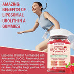 Liposomal 3000mg Urolithin A Gummies Complex CoQ10, Resveratrol, L-Carnitine, Quercetin, Astaxanthin | 7-in-1 Mitochondrial Support Supplement for Cellular Support, Vitality & Wellness Aging