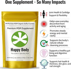 Organic Sulfur Crystals | 99.9% Pure MSM Crystals for Joint Support, Recovery, Hair, Skin & Nails | 90 Servings | 1 lb Bag