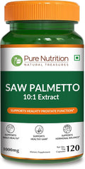 Pure Nutrition Saw Palmetto 10:1 Extract, 10000mg Strength | 120 Veg Caps | Prostate Support | Once Daily Prostate Supplement for Men
