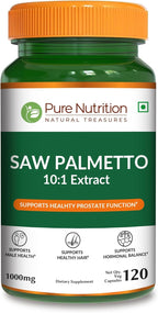 Pure Nutrition Saw Palmetto 10:1 Extract, 10000mg Strength | 120 Veg Caps | Prostate Support | Once Daily Prostate Supplement for Men