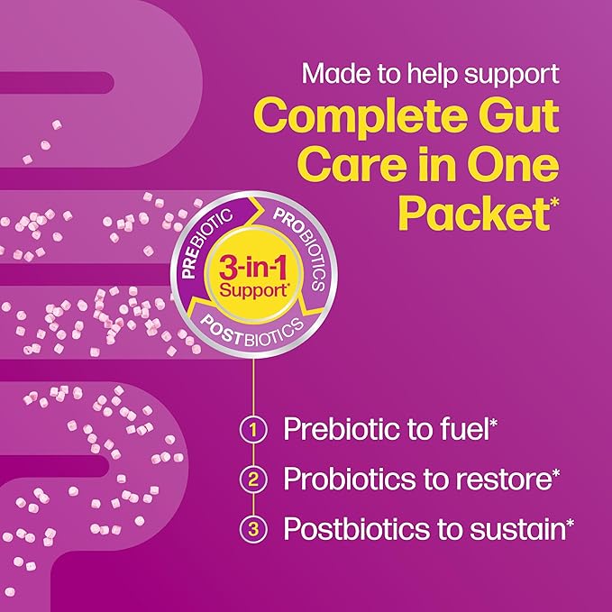 Culturelle® Complete 3-in-1 Biotics Mini-Chews Daily Probiotic for Digestive Health with Prebiotics and Postbiotics for Gut Balance, Mixed Berry Flavor, 28 Count