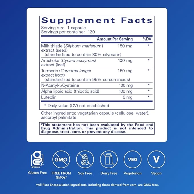 Pure Encapsulations LVR Formula | Hypoallergenic Supplement with Antioxidant Support for Liver Cell Health | 120 Capsules