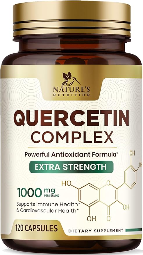Quercetin Dihydrate 1000mg per Serving - Premium Plant-Based Bioflavonoids - Extra Strength Antioxidant Immune & Respiratory Health Support - High Absorption Quercetin Dihydrate - 120 Veggie Capsules