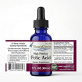 Vitamin B9 Folic Acid Liquid Drops – Made in USA - Liquid Folate Drops - Prenatal Vitamin - High Poteny Fast Absorption Great for Men, Women, Elderly, and Children. 1oz - Bulk Sizes Also Available