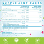 500 MG Calcium Supplement with Vitamin D3 & K2, Zinc, Magnesium & Prebiotics. Kids Vitamins for Kids' Height. Bone Strength, High Absorption, Orange Chewables, Gluten Free, 120 Tabs