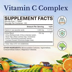 Vitalitown Vitamin C Complex 1000mg with Rose HIPS, Bioflavonoids, Turmeric & Echinacea, Daily Immune Support, Collagen Booster & Powerful Antioxidant, Vegan, 120 Tablets