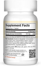 Maxi Health Iron Supplement for Women & Men - Gentle Iron 25 mg for The Stomach - Non Constipating* Pills - Kosher - Non GMO - Vegetarian (100 Tablets)