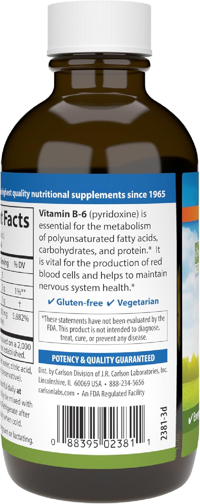 Carlson Labs Vitamin B-6 Liquid, 4 oz