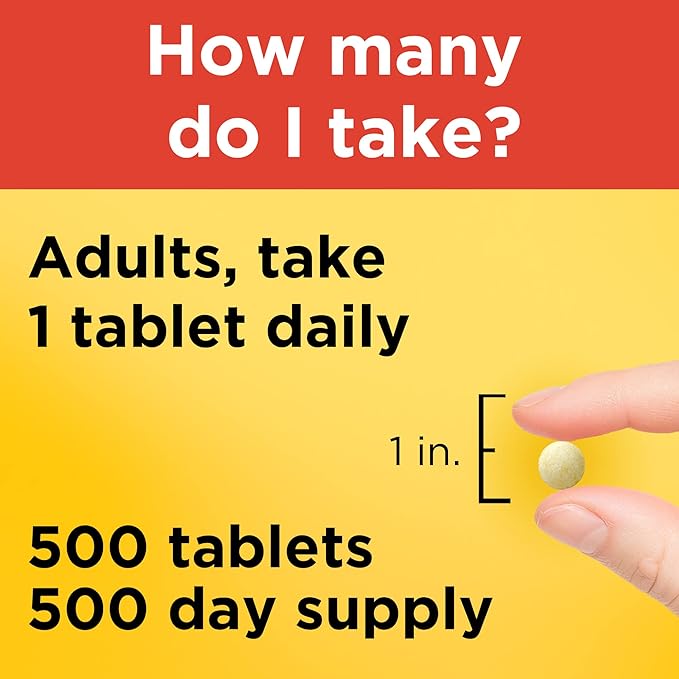 Nature Made Vitamin C 500 mg, Dietary Supplement for Immune Support, 500 Tablets, 500 Day Supply