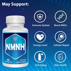 NMNH (Dihydronicotinamide Mononucleotide), NAD Supplement to Boost NAD+ Levels as We Age (May Be More Effective Than Nicotinamide Riboside) - 240 Count (240 Servings)