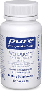 Pure Encapsulations Pycnogenol (Pine Bark Extract) 50 mg | Hypoallergenic Supplement to Support Cognitive Function and Cardiovascular Health | 60 Capsules