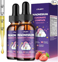 2 Pack Magnesium Glycinate Liquid for Kids - Magnesium Bisglycinate Drops with L-Theanine, Chamomile & Vitamin B6, B12, C, D3 for Sleep, Relaxation, Immune Support, Calm & Focus - 4 Fl Oz, Strawberry