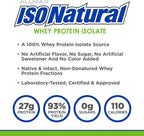 ALLMAX ISONATURAL Whey Protein Isolate, Unflavored - 2 lb - 27 Grams of Protein Per Scoop - Zero Fat & Sugar - 99% Lactose Free - with Prebiotics - No Artificial Flavors - Approx. 31 Servings