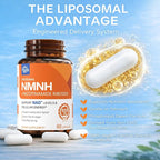 Sunshine & Rain Steady Energy Without Caffeine Crashes – Liposomal NMNH + NR + PQQ NAD⁺ Support Capsules for Cellular Energy, Focus & Healthy Aging | 180 Capsules
