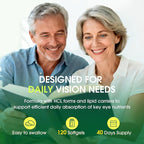 37 in 1 Eye Vitamins with Lutein and Zeaxanthin Supplement – Eye Supplement with CoQ10, Omega-3, Minerals Eye Health Support for Adults and Seniors, Daily Vision Supplement, 120 Black Softgels