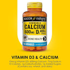 MASON NATURAL Calcium 600 mg with Vitamin D3, 100 Day Supply, Supports Healthy Bones & Normal Muscle Function, Coffee Mocha Flavor, 100 Chewables