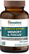 Himalaya Memory & Focus Herbal Supplement - Supports Cognitive Function, Attention, Vegan - 60 Capsules