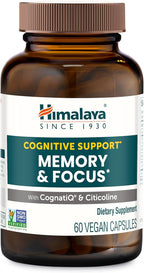 Himalaya Memory & Focus Herbal Supplement - Supports Cognitive Function, Attention, Vegan - 60 Capsules