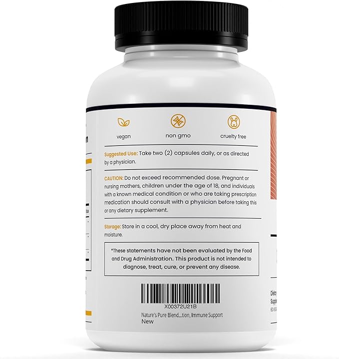 Nature's Pure Blend CoQ10 Plus – Antioxidant Formula with Arjuna & Shankhpushpi – CoQ10 Ubiquinol for Circulation, Blood Flow & Energy – Coenzyme Q10 Supplement for Immune System – 60 Capsules