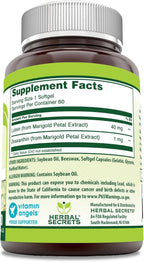 Herbal Secrets Lutein with Zeaxanthin Supplement | 40 Mg Per Serving | 60 Softgels | Non-GMO | Gluten-Free | Made in USA